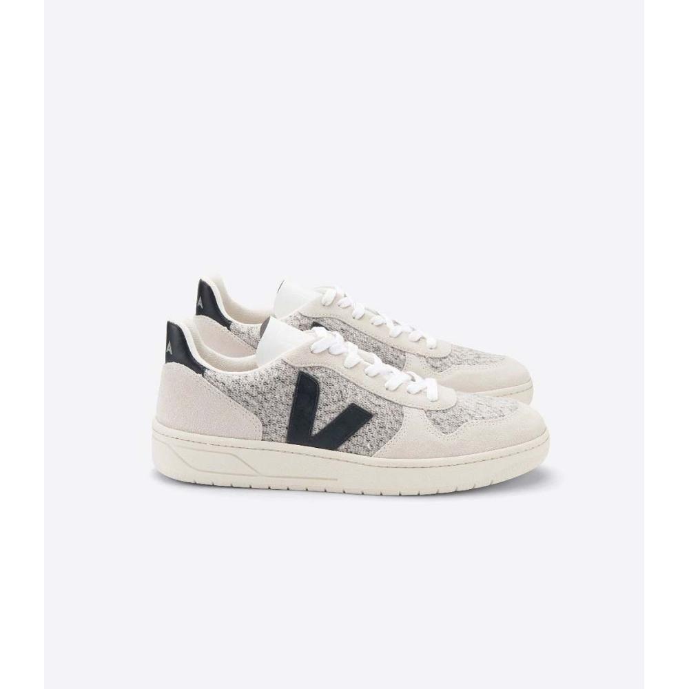 Veja V-10 FLANNEL Sneakers Heren White/Black | NL 334JPQ